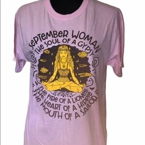 Fruit Of The Loom Graphic Tee Womens Small September Soul Of A Gypsy Boho Chic